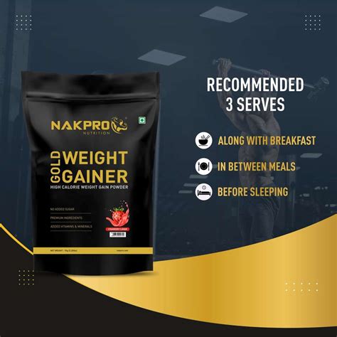 Nakpro Gold Weight Gainer Protein Powder Supplement with Vitamin ...