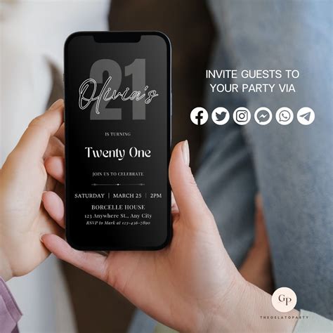 Editable 21st Birthday Party Invitation Birthday Invitation Animated ...