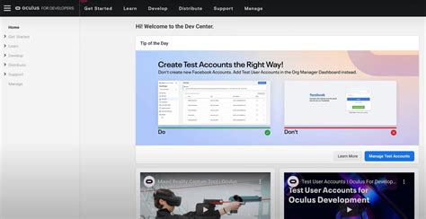 Image result for Oculus Developer Account