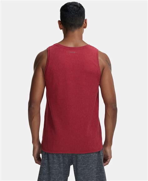 Buy Super Combed Cotton Blend Solid Performance Tank Top with ...