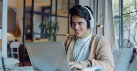 Happy Person Using Computer 的图像结果