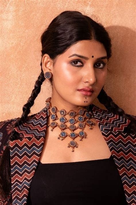 Whe Blue Ajrakh Round Upcycled Fabric And Repurposed Wood Stud – Okhaistore