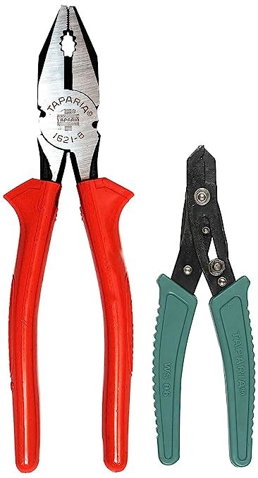 Taparia WS06 Wire Stripping Plier (Green and Black) & 1621-8 Steel ...