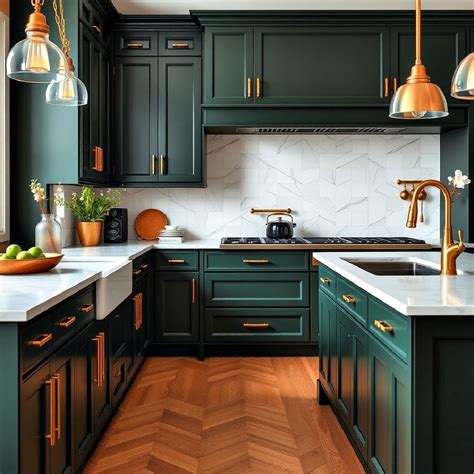40 Dark Green Kitchens for A Luxurious Touch