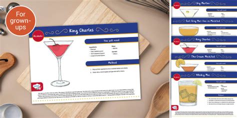 Coronation Cocktails and Mocktails Recipe Pack | Twinkl Party
