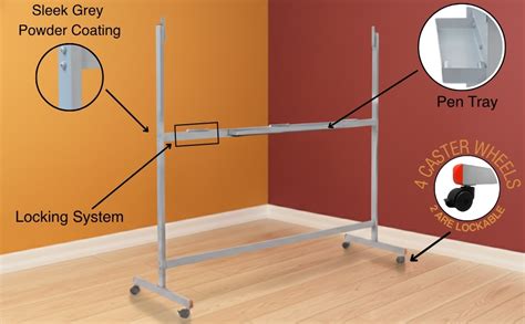 ALKOSIGN Non-Magnetic White Board + Fixed Stand for Writing Boards (4 x ...