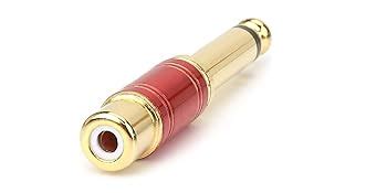 fdealz® [ 2 Pieces 1/4 in to RCA Female Pure Copper Adapter, 6.35mm ...