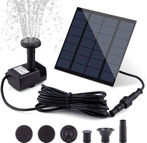 Skypearll Solar Panel Water Fountain, New Upgrade 1.8w Water Pump For ...