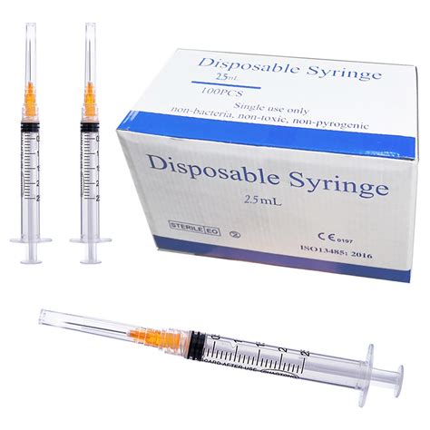 25 Gauge Needles 1 Inch 1cc Syringe 1ml 25 Gauge 1 Inch Needle ...