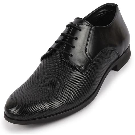 Buy FAUSTO FST KI-517 BLACK-42 Men's Black Formal Office Textured ...