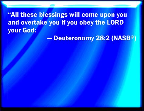 Deuteronomy 28:2 And all these blessings shall come on you, and ...