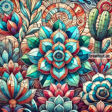 Succulents Stain Glass Painting Ideas