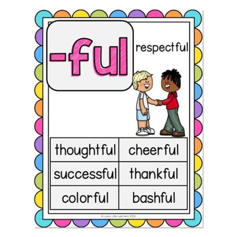 Phonics Poster - SUFFIXES -FUL - Lucky Little Learners