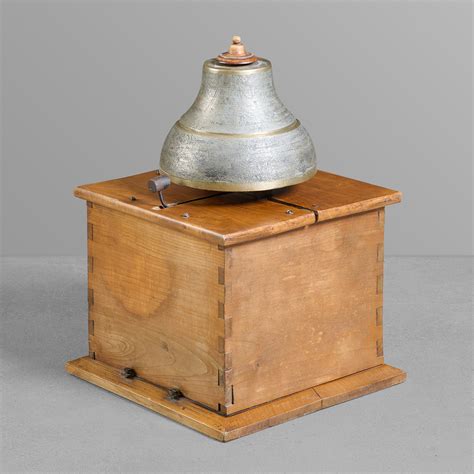 Time Clock Bell on Wood Case | Architectural Artifacts