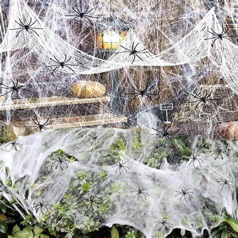 Halloween Decorations,900 Sqft Spider Web Decoration & 30pc Realistic ...