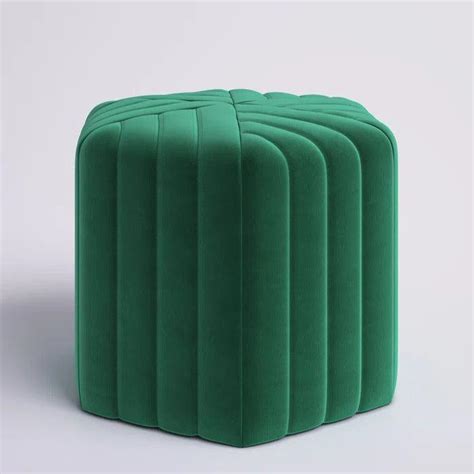 Buy Wooden Twist Lucid Hexagonal Shape Solid Wood Pouf Ottoman Stool ...