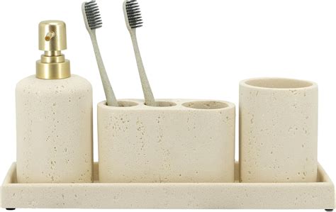 ZCCZ -Beige Bathroom Accessories Set 4 Pcs - India | Ubuy