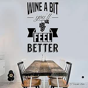 Buy Gadgets Wrap Wine Quote Wall Decals Alcohol Drink Bar Restaurant ...