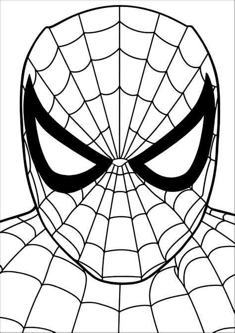 Spiderman head - Spider-Man Coloring Pages