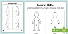 Clothes for Each Season Matching Activity