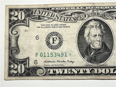 1981*A $20 STAR Twenty Dollar Federal Reserve Note Atlanta GA Vntage ...