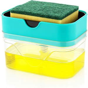 Crizar Soap Pump Dispenser and Sponge Holder 900 ml Liquid Dispenser ...