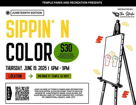Sippin N Color: Juneteenth Edition , 240 Rome St, Temple, GA 30179-3932 ...