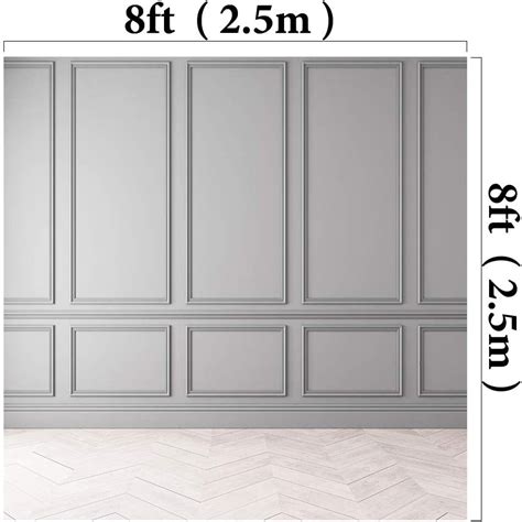 Buy Kate 8×8ft Modern Classic Gray Panels Backdrops Empty Interior Wood ...
