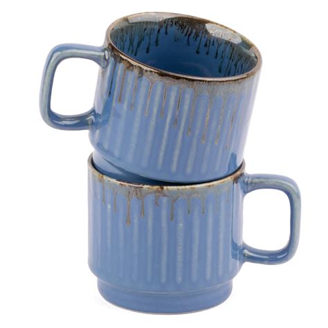 Buy Tyoohar Royal Blue Straight Lines Design Ceramic Coffee Mugs,Tea ...