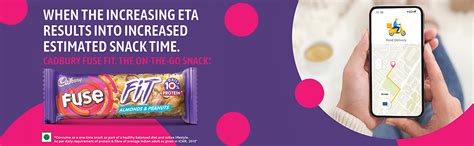 Cadbury Fuse Fit Chocolate Snack Bar with Cranberries and Nuts,41 grams ...