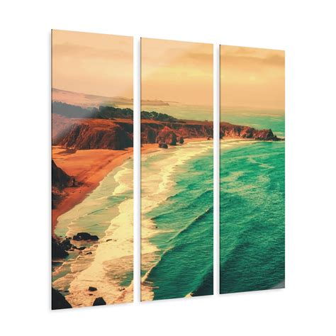 California 3 Panel Wall Art Coastal Beach Photography Three Piece ...