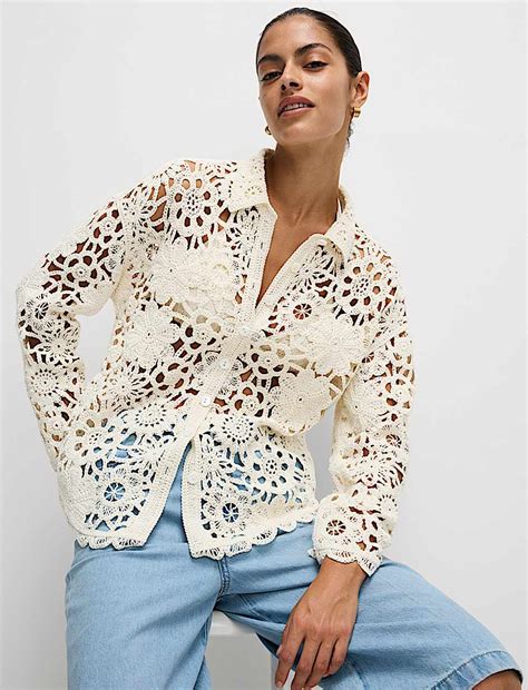 Buy Crochet Collared Shirt at Marks & Spencer