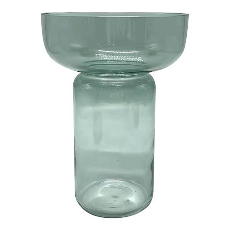 Green Glass Vase, 11"