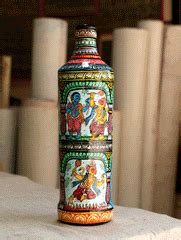Pattachitra Art Curio - Glass Bottle