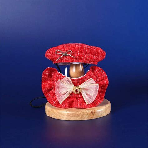 Dog New Year Costume Cute Bow Adjustable Pet Bandana With Cute Beret ...