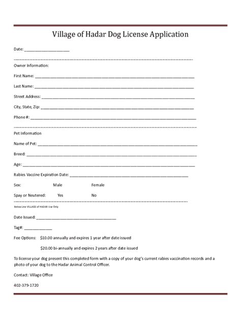 Fillable Online Dog License Application Fax Email Print - pdfFiller