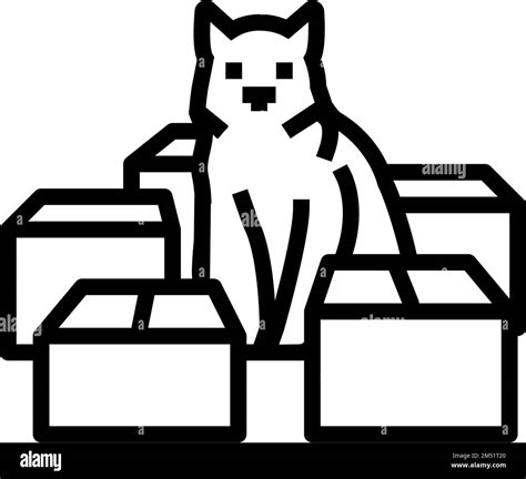 around preposition english line icon vector illustration Stock Vector ...