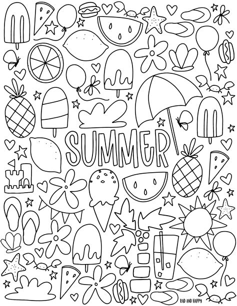 Summer Coloring Page Printable
