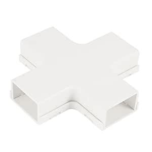 PRAV® 24mm x 14mm Four Ways PVC Horizontal Cross Trunking Cable Adapter ...