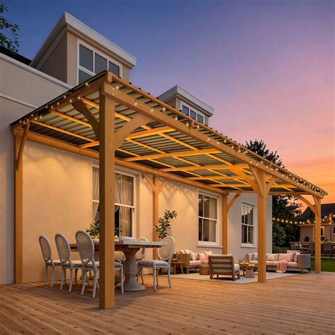 AECOJOY 20' x 10' Outdoor Wood Ceder Gazebo for Patio in the Gazebos ...