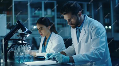 Premium Photo | Health care researchers working in life science lab