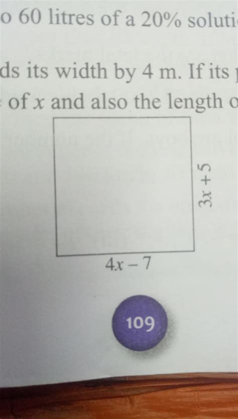 Here is a square. Find the value of x and also the length of the side ...