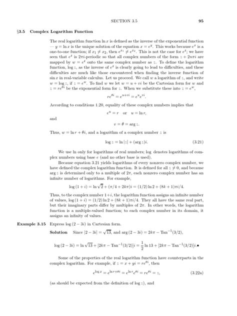 Image result for Complex Logarithm Examples