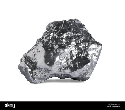 One shiny silver nugget on white background Stock Photo - Alamy