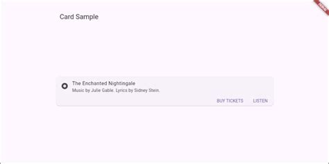 Flutter Card Example 的图像结果