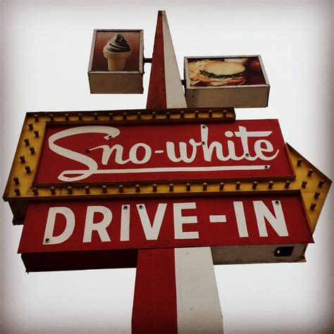 Sno White Drive In! | Retro signage, Instagram worthy, Old signs