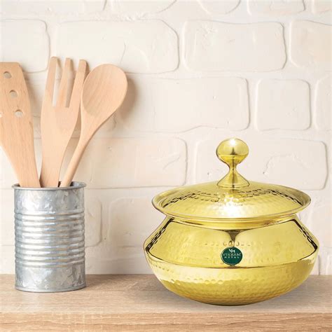 Buy VIKRAM METAL Brass Sipri | Brass Handi | Sipri with lid | Handi for ...