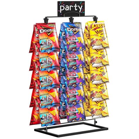 TJ.MOREE Chip Rack Display Stand, Chip Bag Holder for Party 3-Row ...