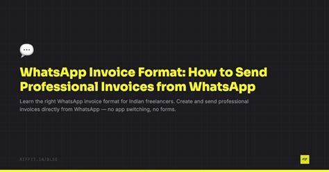 WhatsApp Invoice Format India: Fields, Examples, How to Send | Riffit Blog