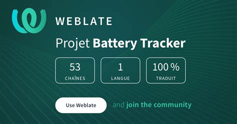 Battery Tracker - French @ Hosted Weblate